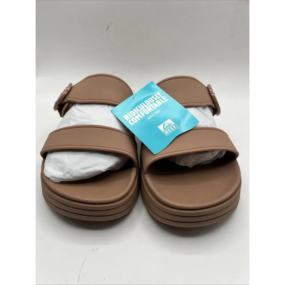 Reef Vista Capri Sandals Womens Slide Double Strap Comfort Sz US 10 Tan Brown - Picture 4 of 10